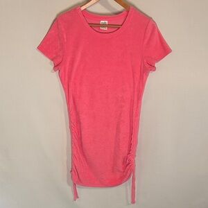 VS Pink Beach Terry Ruched Side Dress size large Capri Pink Swim Coverup